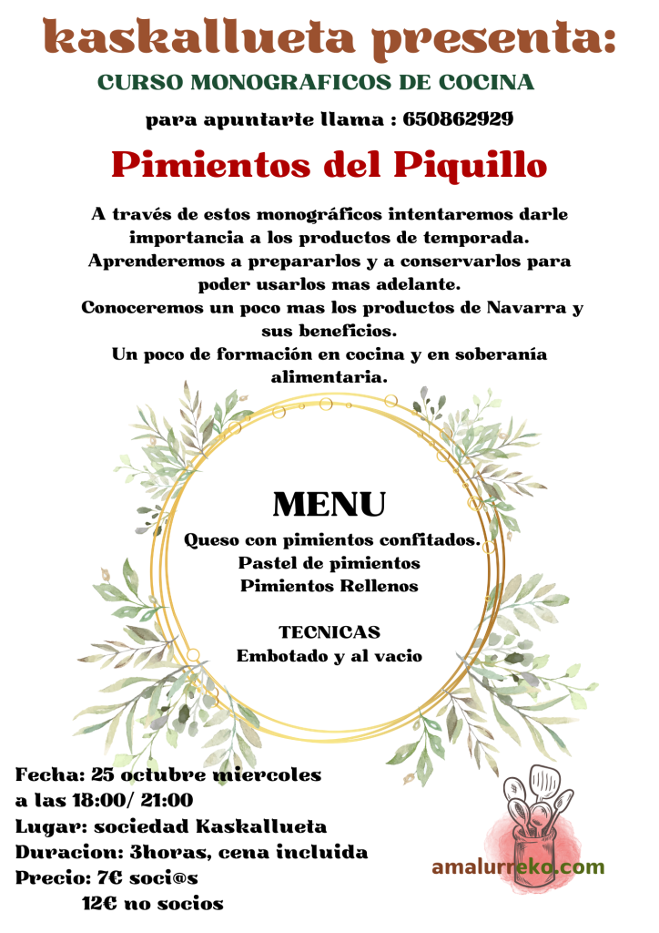 curso de cocina de temporada