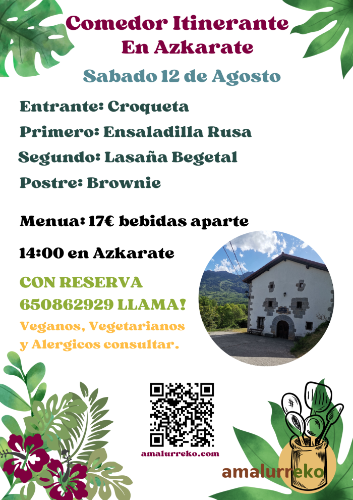 Comedor itinerante en Azkarate (12/08/2023)