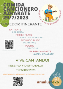 Comida y cenas en Azkarate (29/07/2023)